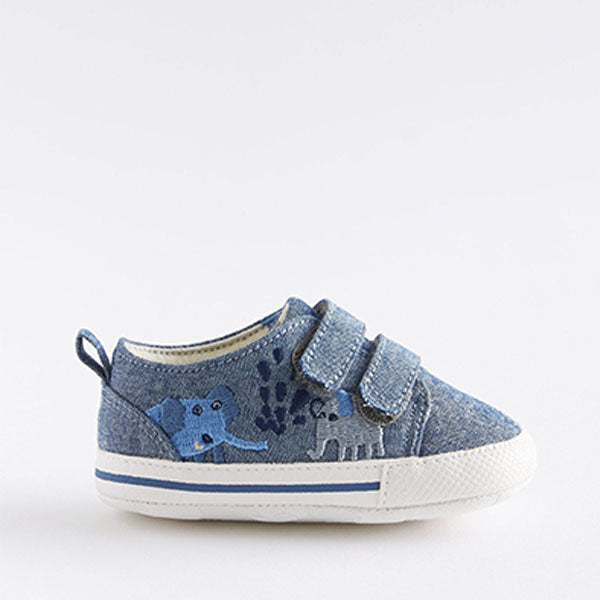 Blue Elephant Two Strap Baby Pram Shoes (0-24mths)