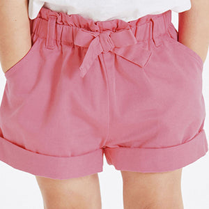 Pink Chino Tie Belt Shorts (3mths-6yrs)