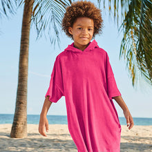 Load image into Gallery viewer, Pink Oversized Hooded Towelling Cover-Up (3-13yrs)
