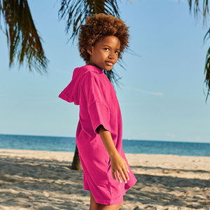 Pink Oversized Hooded Towelling Cover-Up (3-13yrs)
