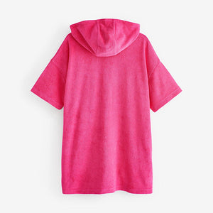 Pink Oversized Hooded Towelling Cover-Up (3-13yrs)
