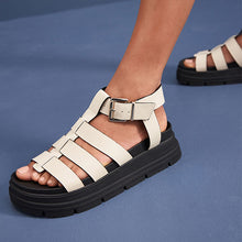 Load image into Gallery viewer, Bone Cream Chunky Gladiator Sandals
