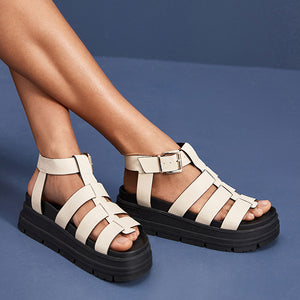 Bone Cream Chunky Gladiator Sandals