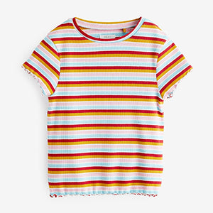 Rainbow Stripes Short Sleeve Rib T-Shirt (3-12yrs)