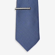 Load image into Gallery viewer, Damson Blue Textured Tie And Clip Set
