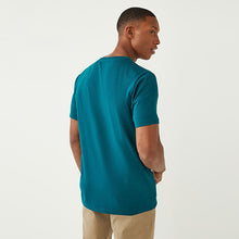 Load image into Gallery viewer, Teal Blue Regular Fit  Essential Crew Neck T-Shirt

