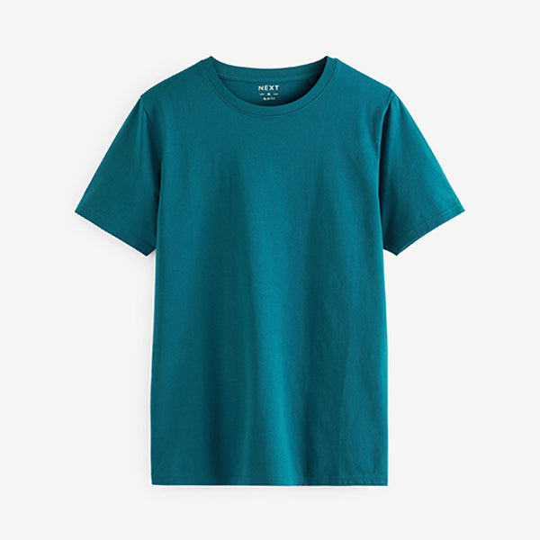 Teal Blue Regular Fit  Essential Crew Neck T-Shirt