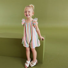 Load image into Gallery viewer, Rainbow Frill Sleeve Playsuit (3mths-6yrs)
