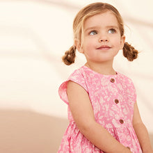 Load image into Gallery viewer, Pink Floral 100% Cotton Button Through Summer Dress (3mths-5-6yrs)
