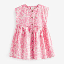 Load image into Gallery viewer, Pink Floral 100% Cotton Button Through Summer Dress (3mths-5-6yrs)
