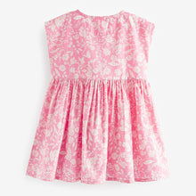 Load image into Gallery viewer, Pink Floral 100% Cotton Button Through Summer Dress (3mths-5-6yrs)
