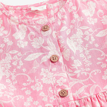 Load image into Gallery viewer, Pink Floral 100% Cotton Button Through Summer Dress (3mths-5-6yrs)
