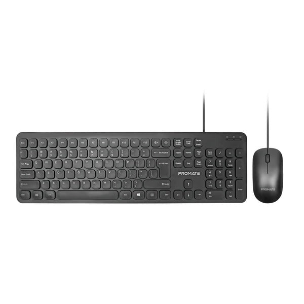 PROMATE Quiet Key Wired Compact KeyBoard & Mouse