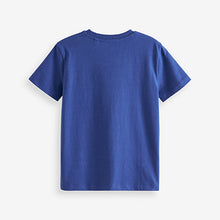 Load image into Gallery viewer, Blue Football Flippy Sequin Short Sleeves T-Shirt (3-12yrs)
