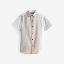 Load image into Gallery viewer, Neutral Short Sleeve Colourblock Shirt (3-12yrs)
