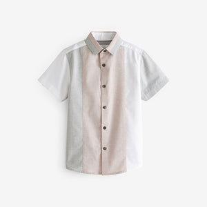 Neutral Short Sleeve Colourblock Shirt (3-12yrs)