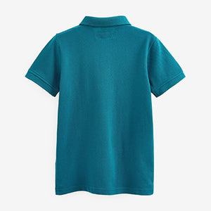 Teal Blue Short Sleeve Polo Shirt (3-12yrs)