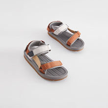 Load image into Gallery viewer, Tan/Grey Standard Fit (F) Trekker Walking Sandals
