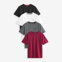 Load image into Gallery viewer, Burgundy Red/White/Grey /Black T-Shirts 4 Pack
