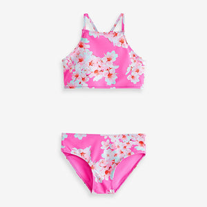 Bright Pink Floral Bikini (3-12yrs)