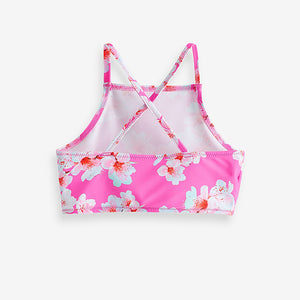 Bright Pink Floral Bikini (3-12yrs)