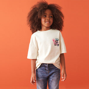 Ecru White Bears Oversized Graphic T-Shirt (3-12yrs)