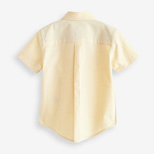 Load image into Gallery viewer, Yellow Short Sleeve Trimmed Oxford Shirt (3mths-6yrs)
