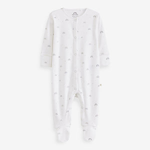 Monochrome Monochrome Bear Baby Sleepsuits 3 Pack (0-2yrs)