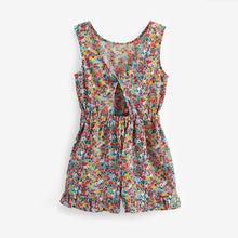 Load image into Gallery viewer, Blue Floral Twist Back Playsuit (3-12yrs)
