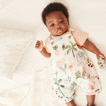 Load image into Gallery viewer, Ecru Safari Jersey Short Baby Dungaree and Bodysuit Set (0mths-18mths)
