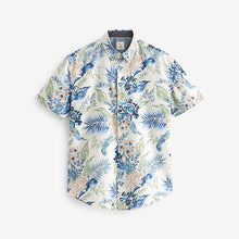 Load image into Gallery viewer, Ecru White Hawaiian Printed Short Sleeve Shirt
