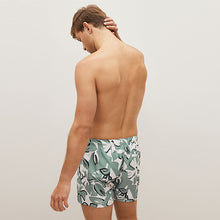 Load image into Gallery viewer, Green Floral Printed Swim Shorts
