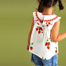 Load image into Gallery viewer, Red Strawberry Print Blouse (3mths-6yrs)

