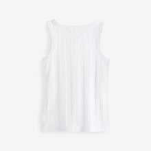 Load image into Gallery viewer, White Ribbed Vest (3-12yrs)
