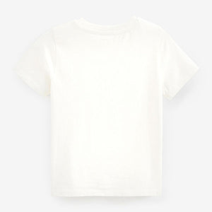 Ecru White Heart Short Sleeve Sequin T-Shirt (3-12yrs)