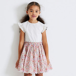Pink/White Floral Skirt Dress (3-12yrs)