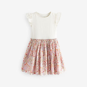 Pink/White Floral Skirt Dress (3-12yrs)