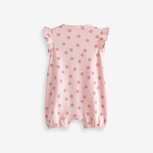 Pink Bunny Baby Rompers 3 Pack (0-18mths)