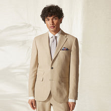 Load image into Gallery viewer, Stone Tailored Fit Linen Blend Suit Jacket
