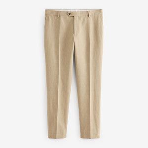 Stone Tailored Fit Linen Blend Suit: Trousers