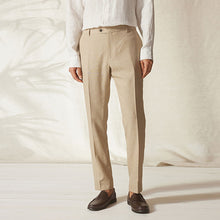 Load image into Gallery viewer, Stone Tailored Fit Linen Blend Suit: Trousers
