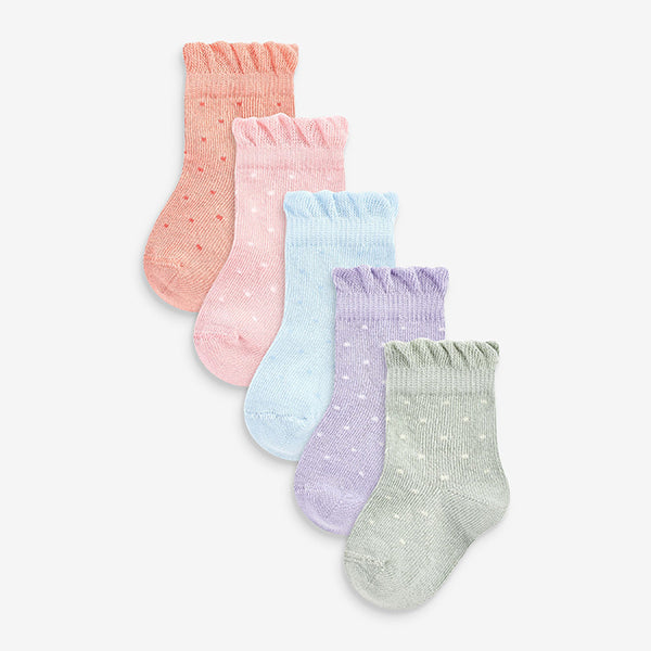 Pastel Baby Socks 5 Pack (0mths-2yrs)