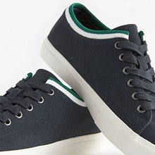 Load image into Gallery viewer, Navy Blue Collared Canvas Trainers
