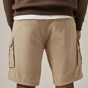 Stone Natural 100% Cotton Cargo Shorts