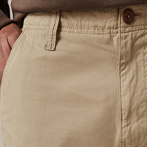 Stone Natural 100% Cotton Cargo Shorts