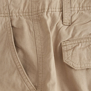 Stone Natural 100% Cotton Cargo Shorts