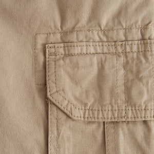 Stone Natural 100% Cotton Cargo Shorts