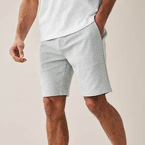 Grey Smart Jersey Chino Shorts