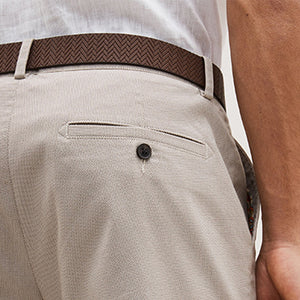 Stone Belted Chino Shorts with Stretch