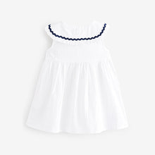 Load image into Gallery viewer, White Cotton Collar Dress (6mths-6yrs)
